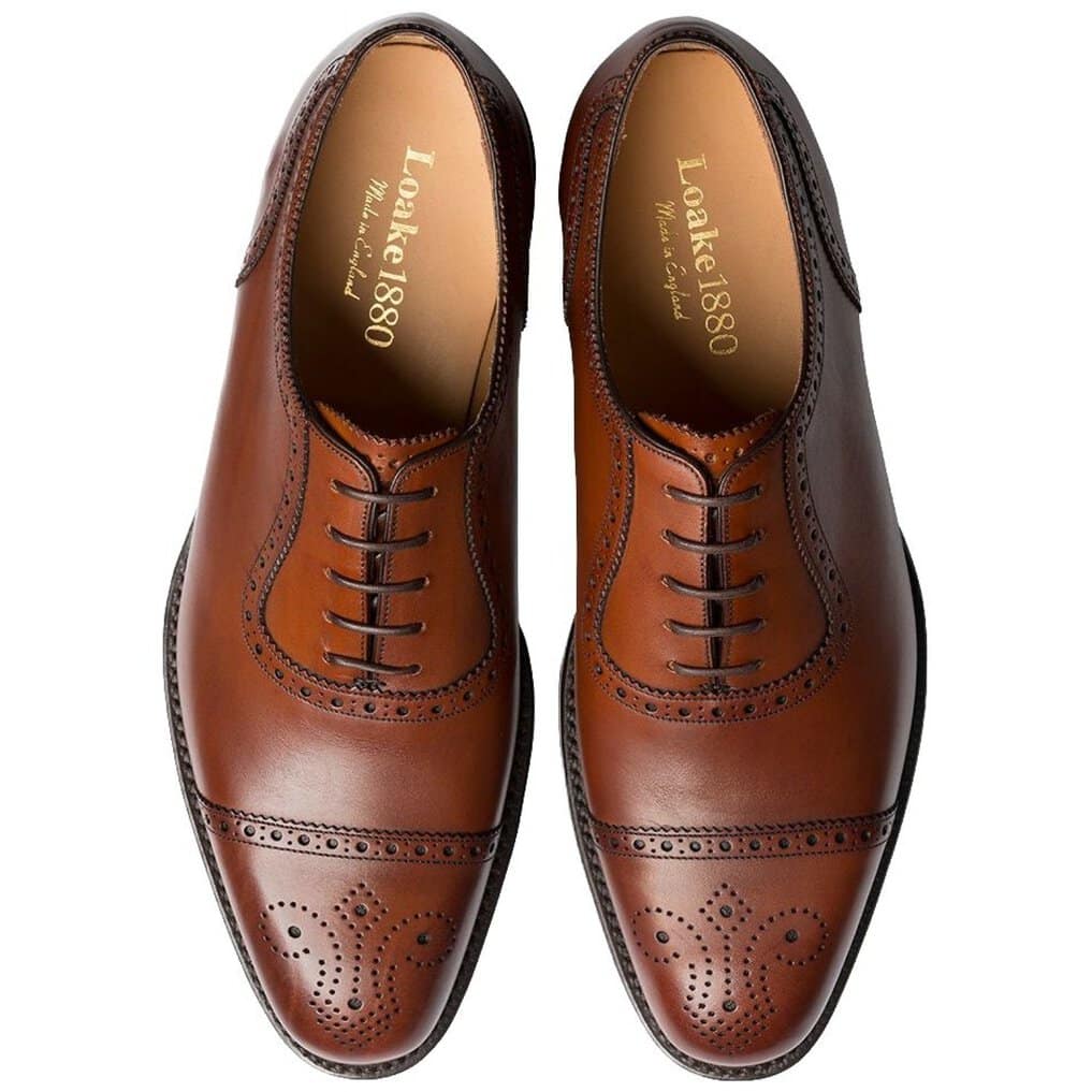 試着交換OK！Loake/ローク　イングランド製/Vintage 品　セミブローグ　キャップトゥ〈ブラウン/茶/BROWN〉size8　26.5程度/メンズ//men's 菅NO.WZH-92 Loake Strand Mahogany Calf - Bradshaw & Lloyd